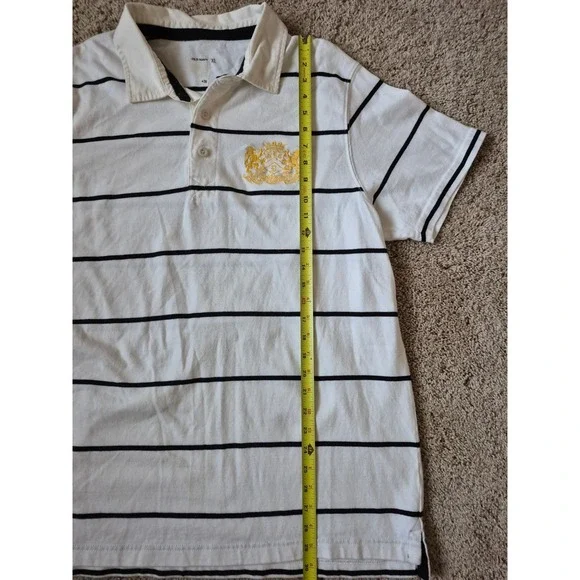 Old Navy Mens Classic Fit Striped Polo Shirt Gold Emblem Size XL - Picture 5 of 5